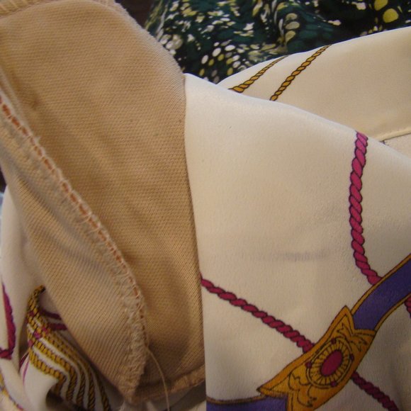 Lucia Collared Button Down Ribbons Purple White Long Sleeve Blouse Size 8 - Picture 7 of 8